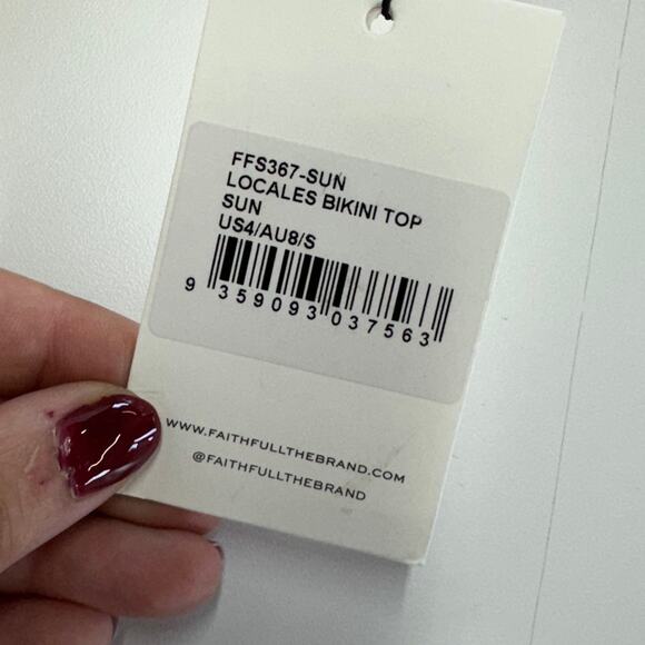 Faithful the Brand Bikini Top Womens Small Yellow Sun Locales Swim - Picture 8 of 11